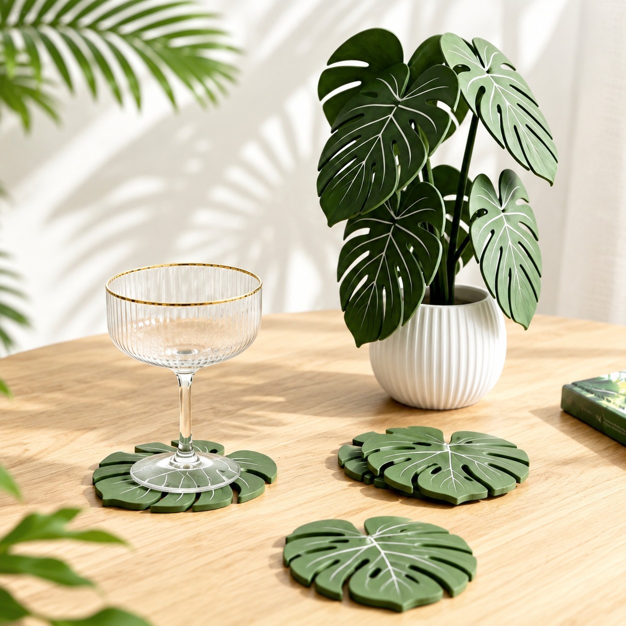 Home Office Layout - Monstera Plant Coasters 3D Printed Leaf