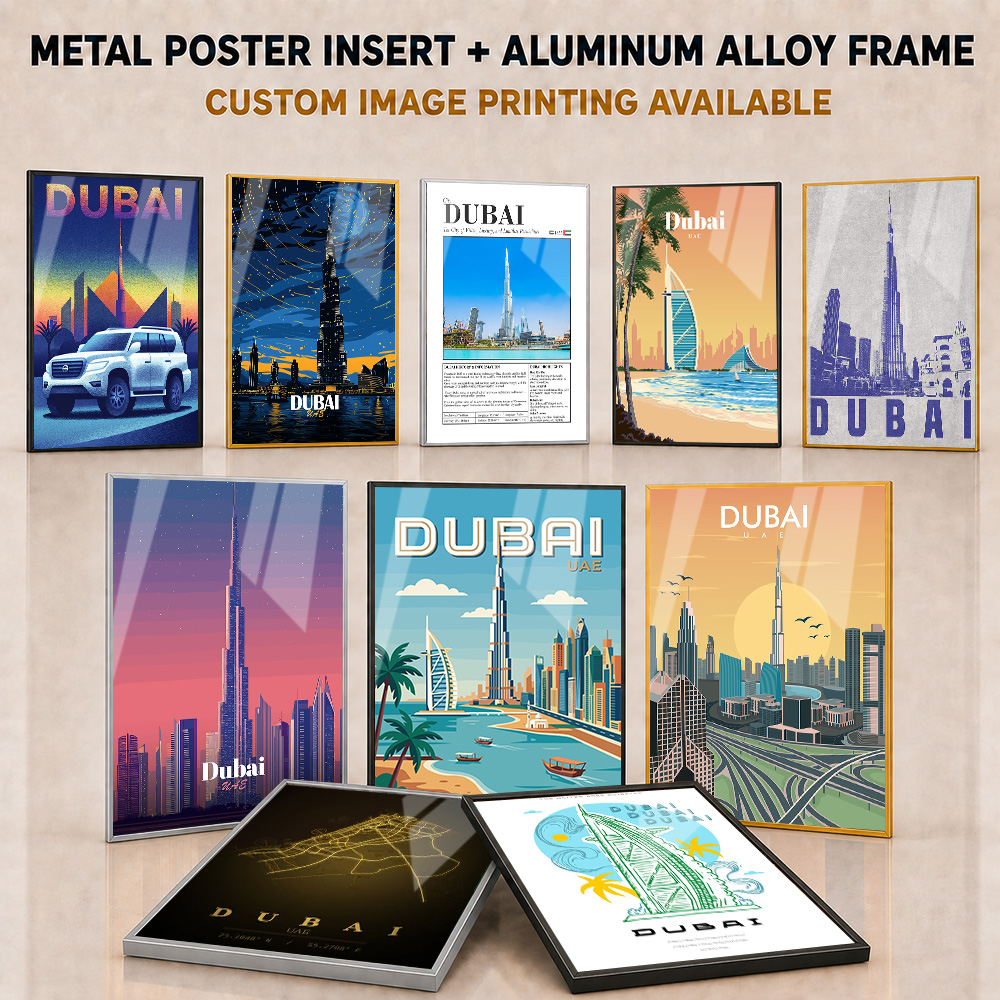 Dubai ／ UAE Framed Metal Print - Home Office Dubai ulasan dan harga
