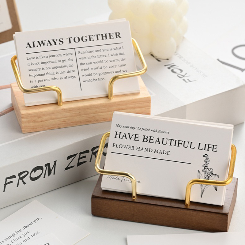 Wooden Business Card Holder Me - Document Holder Stand ulasan dan harga