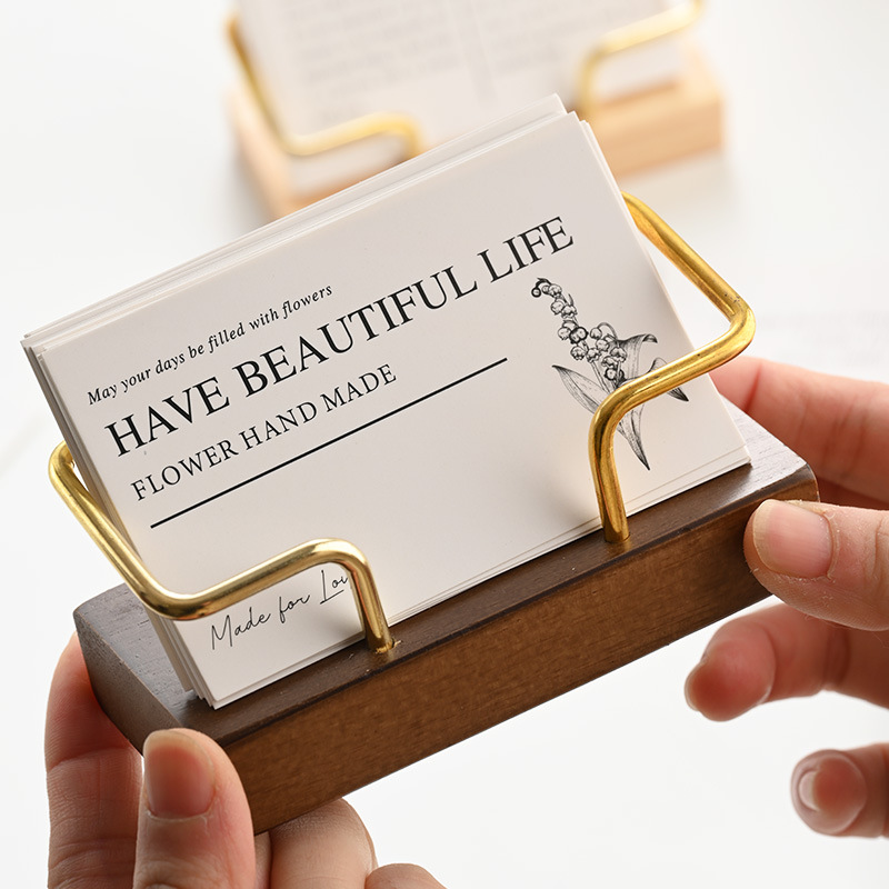 Wooden Business Card Holder Me - Document Holder Stand ulasan dan harga