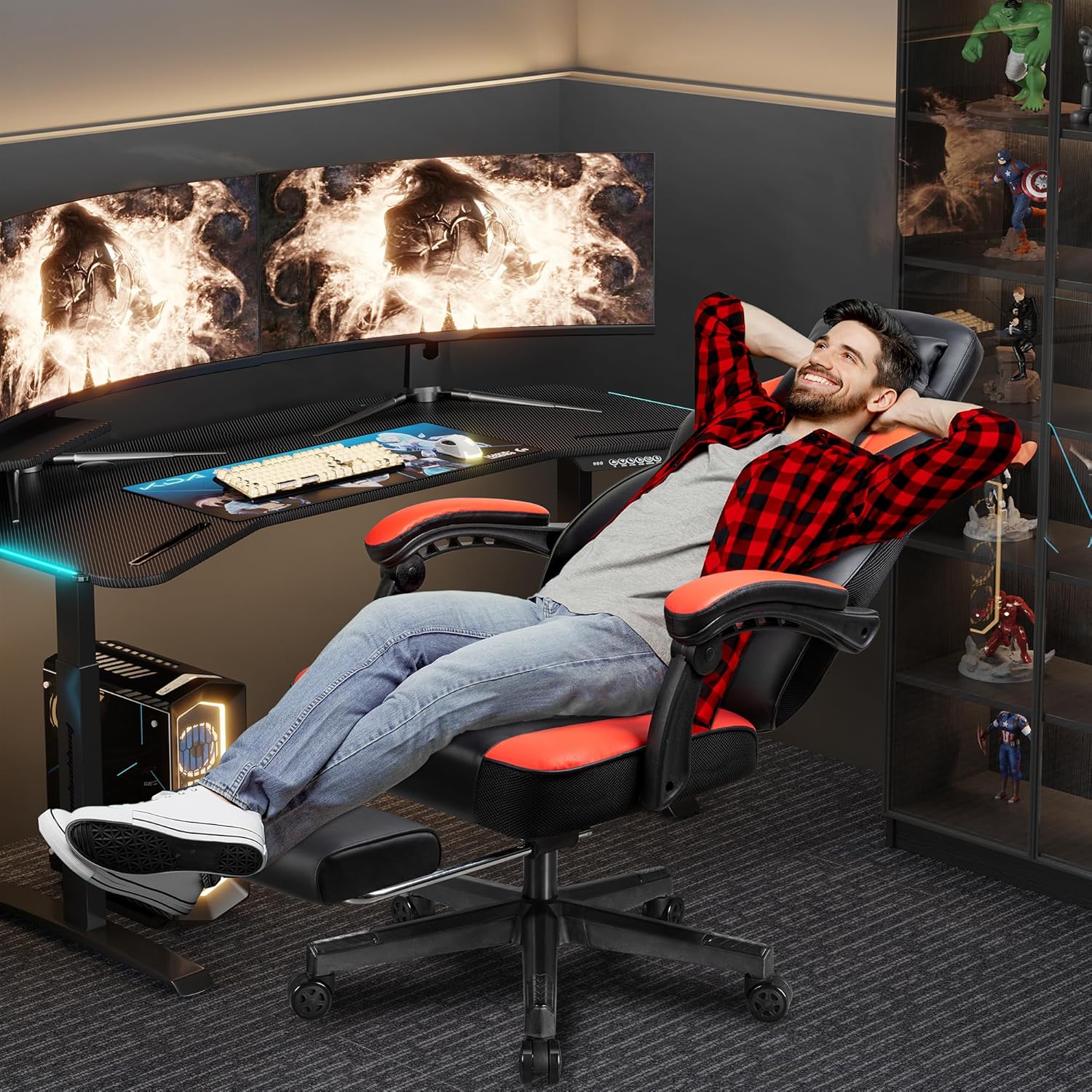 Gaming Chair with Footrest, Ma - Ergonomic Office Chair ulasan dan harga