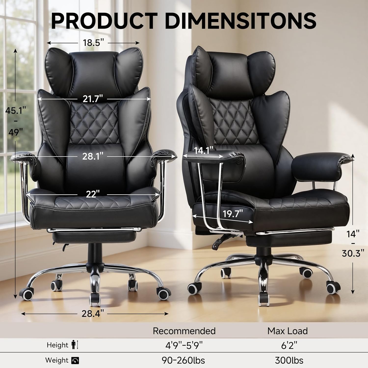 Big and Tall Office Chair with - Ergonomic Office Chair ulasan dan harga