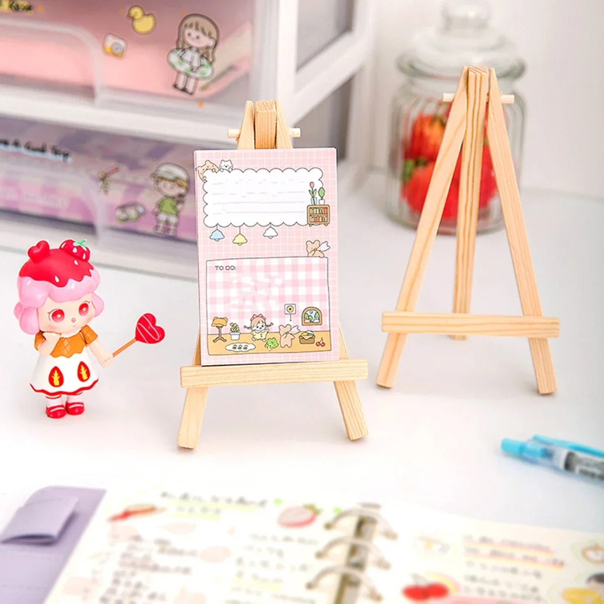 50/10pcs Wood Mini Easel Frame - Document Holder Stand ulasan dan harga